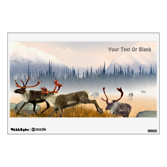 Hunters In The Mist (Caribou) Wall Decal (Front)