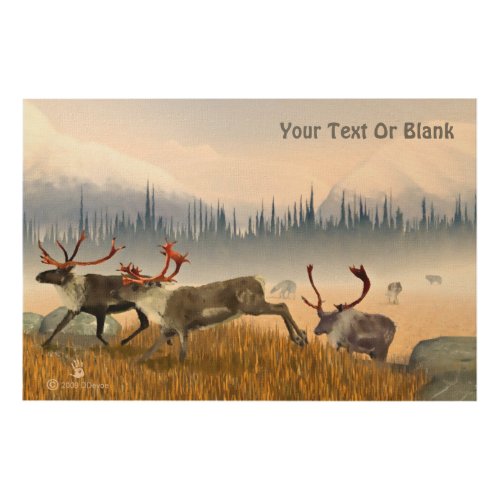 Hunters In The Mist Caribou Wood Wall Art