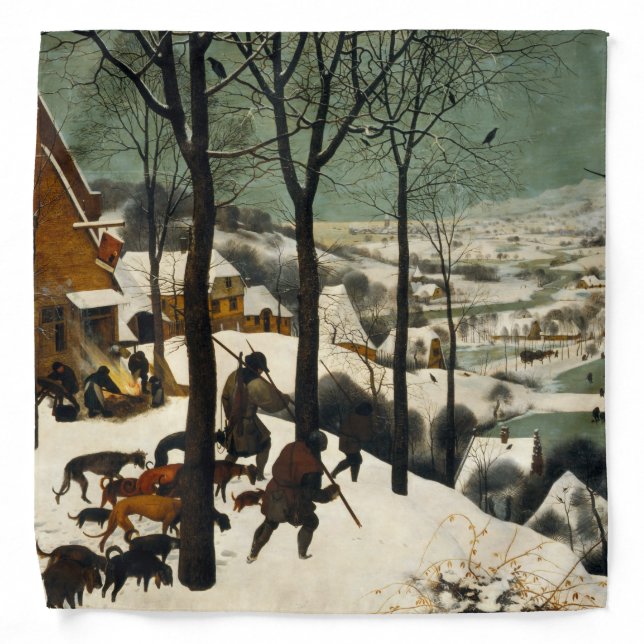 Hunters in the Snow (by Pieter Bruegel the Elder) Bandana (Front)