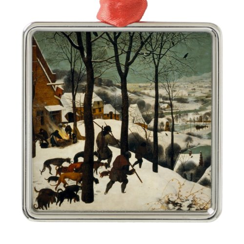 Hunters in the Snow (by Pieter Bruegel the Elder) Metal Ornament