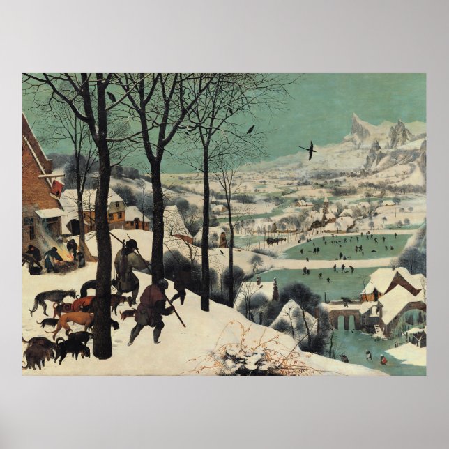 Hunters in the Snow, famous artwork, Poster (Front)