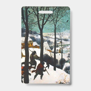 Hunters in the Snow Landscape Pieter Bruegel Badge
