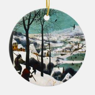 Hunters in the Snow Landscape Pieter Bruegel Ceramic Ornament
