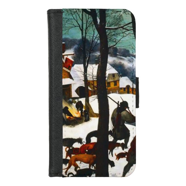 Hunters in the Snow Landscape Pieter Bruegel iPhone Wallet Case (Front)