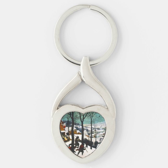 Hunters in the Snow Landscape Pieter Bruegel Keychain (Front)