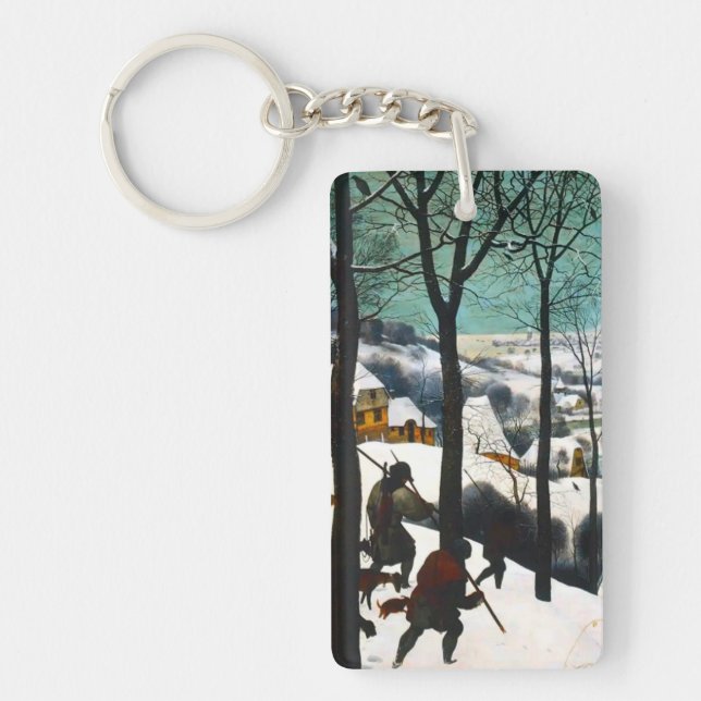 Hunters in the Snow Landscape Pieter Bruegel Keychain (Front)