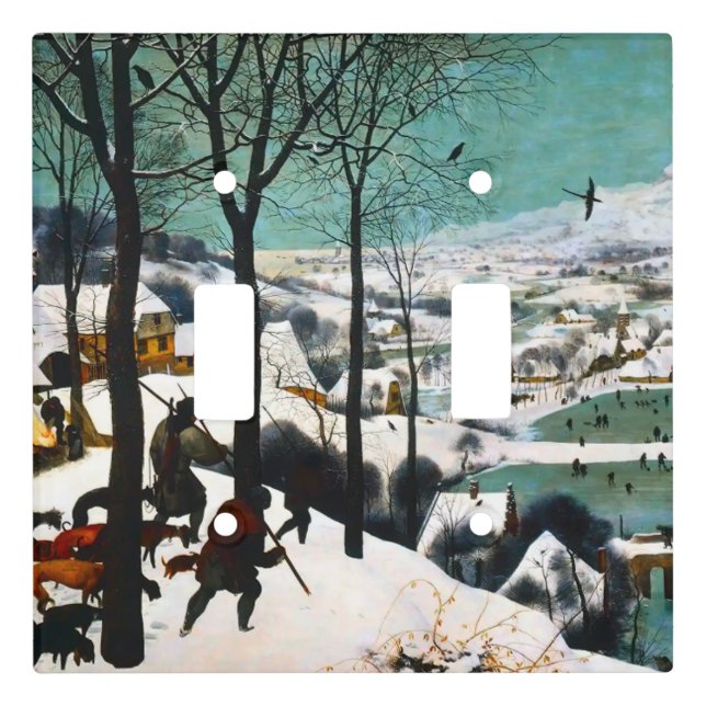 Hunters in the Snow Landscape Pieter Bruegel Light Switch Cover (Front)