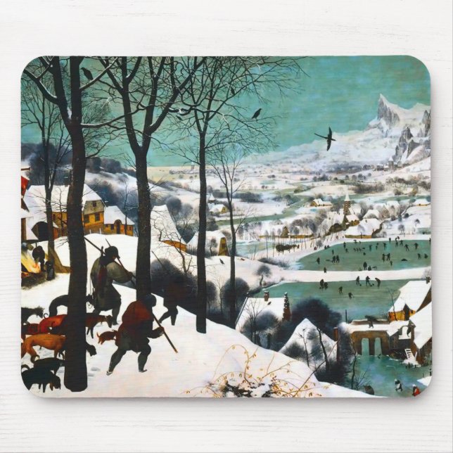 Hunters in the Snow Landscape Pieter Bruegel Mouse Pad (Front)