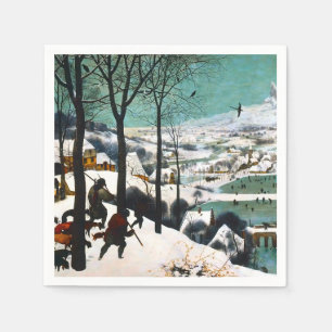 Hunters in the Snow Landscape Pieter Bruegel Napkins