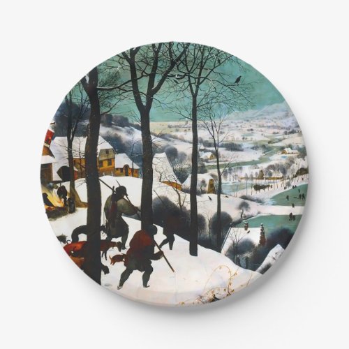 Hunters in the Snow Landscape Pieter Bruegel Paper Plates