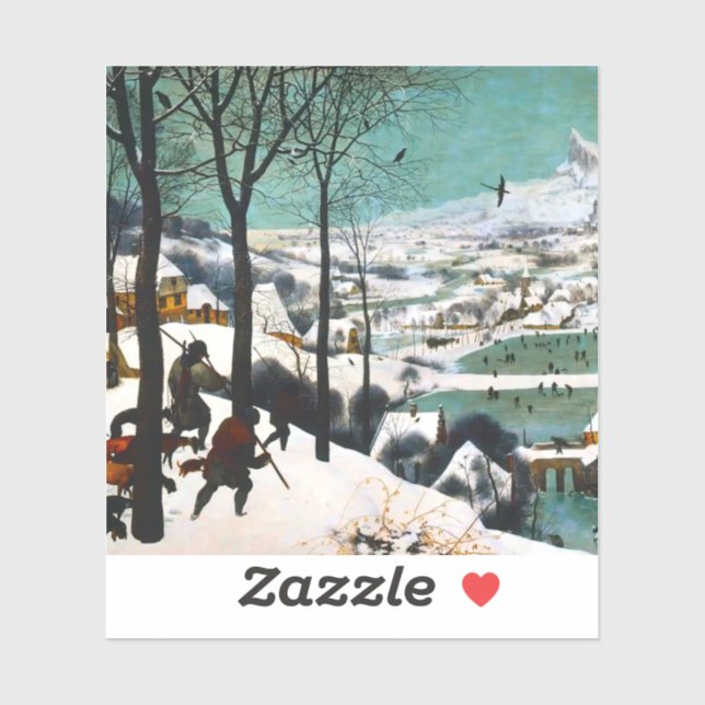Hunters in the Snow Landscape Pieter Bruegel Sticker (Sheet)