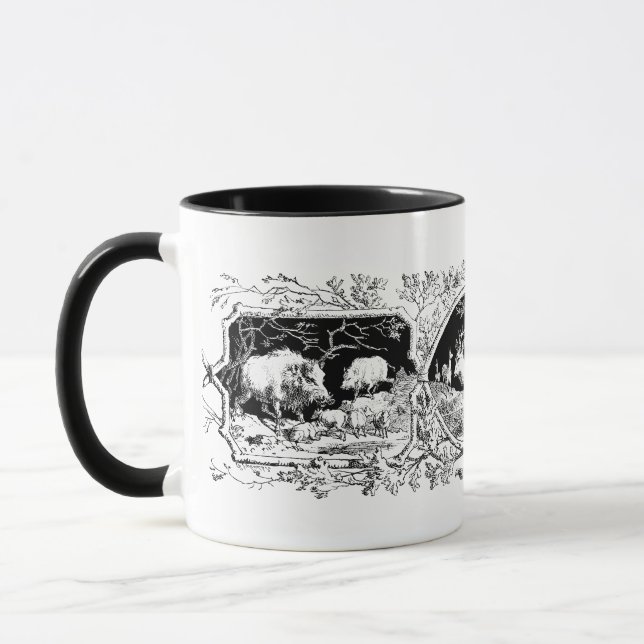 Hunter's Lodge Deer & Wild Boar German Style Mug (Left)