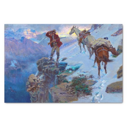 Hunters Luck by Charles Marion Russell Tissue Paper