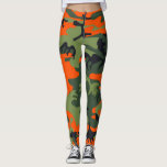 Hunters Orange Camouflage Leggings<br><div class="desc">Hunters  Orange Camouflage Pattern Leggings print throughout are functional and feminine. they can be worn in the gym,  in yoga class,  in the field or for everyday wear. they're very vrsatile!</div>