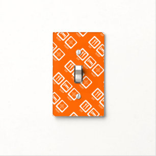 Hunter's Orange Diagonal Pattern Light Switch Cover