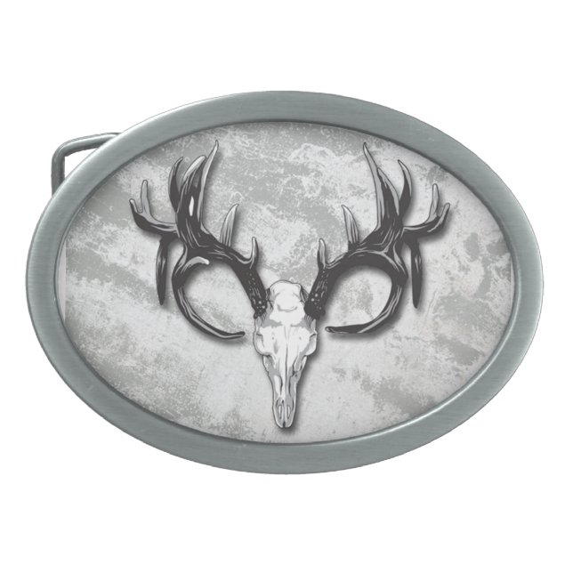 Hunters Outdoors man Deer Skull Belt Buckle (Front)