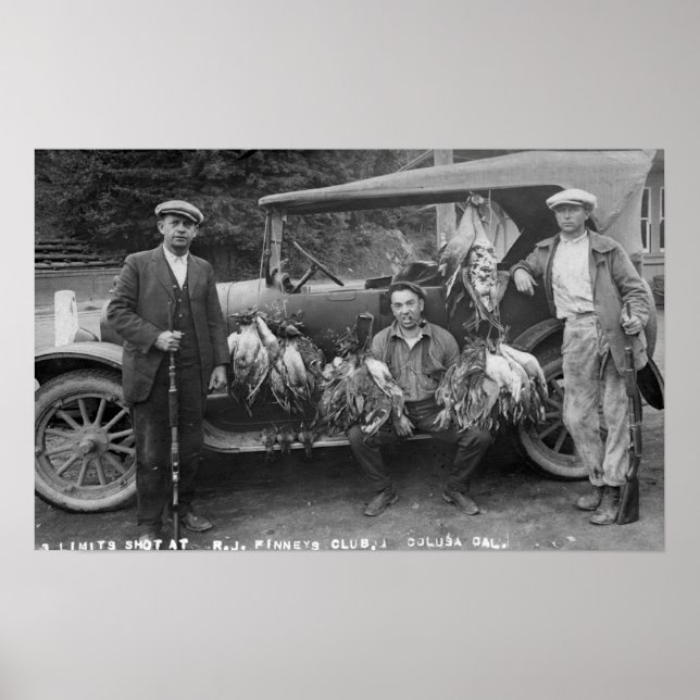 Hunters Posing with Game at RJ Finneys Club Poster (Front)