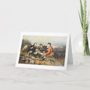 Hunters taking a break holiday card