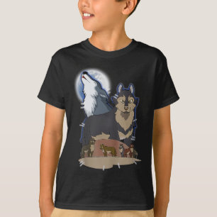 Hunter's Wolf At Moon Grey Wolf Hunting Wolf Anima T-Shirt