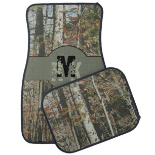 Hunter's Woodland Camo with Monograms Car Floor Mat