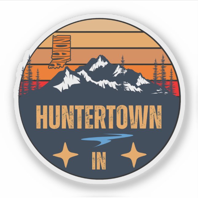 Huntertown, Indiana Sticker (Front)