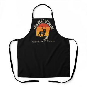 Hunting ADD NAME Outdoors Deer Elk Wilderness Camp Apron