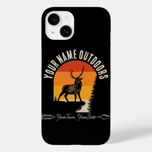 Hunting ADD NAME Outdoors Deer Elk Wilderness Camp Case_Mate iPhone 14 Case