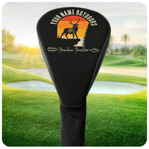 Hunting ADD NAME Outdoors Deer Elk Wilderness Camp Golf Head Cover