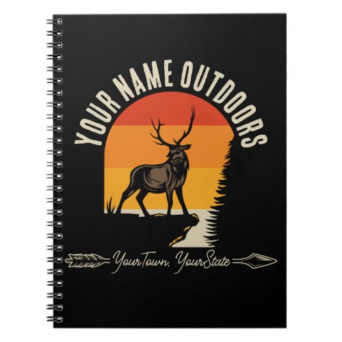 Hunting ADD NAME Outdoors Deer Elk Wilderness Camp Notebook