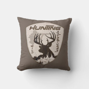 Hunting adventures square sticker keychain outdoor pillow
