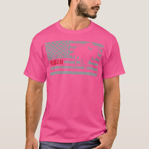 Hunting American Bison- Usa Flag Hunter T-Shirt