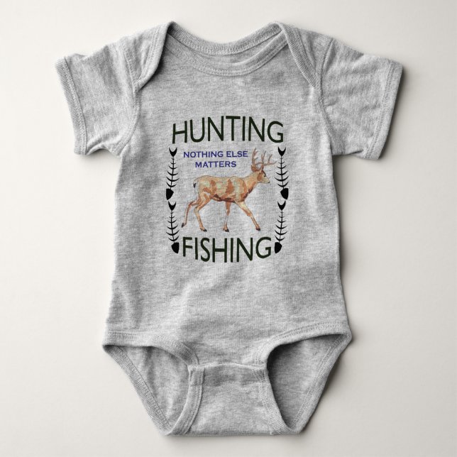 Hunting and Fishing Baby Bodysuit (Front)