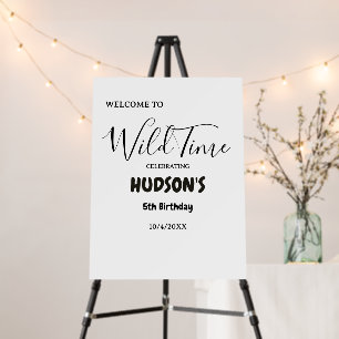 Hunting and Fishing Camo Boy birthday Welcome Sign