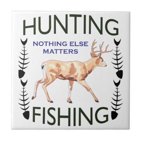 Hunting and Fishing Ceramic Tile