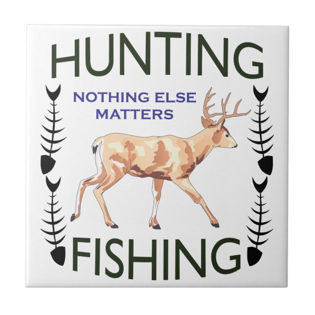 Hunting and Fishing Ceramic Tile (Front)