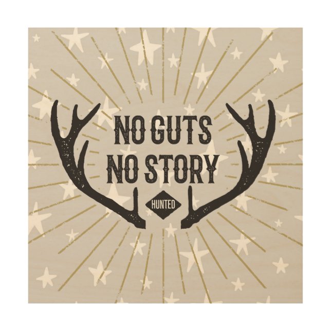 Hunting Antlers Camo Word Art Wood Wall Art (Front)