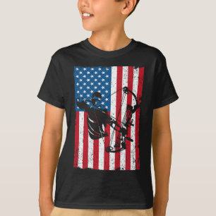 Hunting Archer American Flag Bowhunting Bowhunter T-Shirt