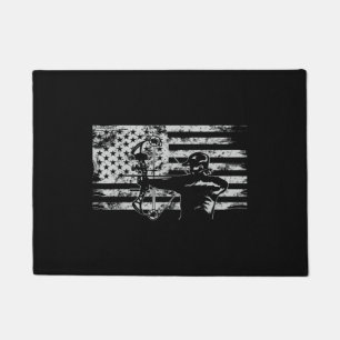 Hunting Archer American Flag Bowhunting Hunt Doormat