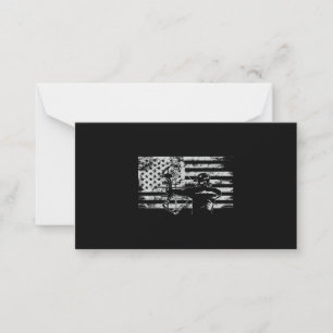 Hunting Archer American Flag Bowhunting Hunt Note Card