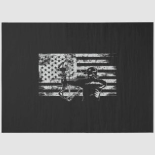 Hunting Archer American Flag  Bowhunting Hunt Tissue Paper