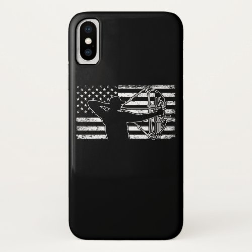 Hunting Archer American Flag Bowhunting Huter iPhone X Case