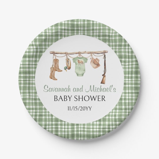 Hunting Baby Shower | A Little Hunter Baby Shower  Paper Plates (Front)