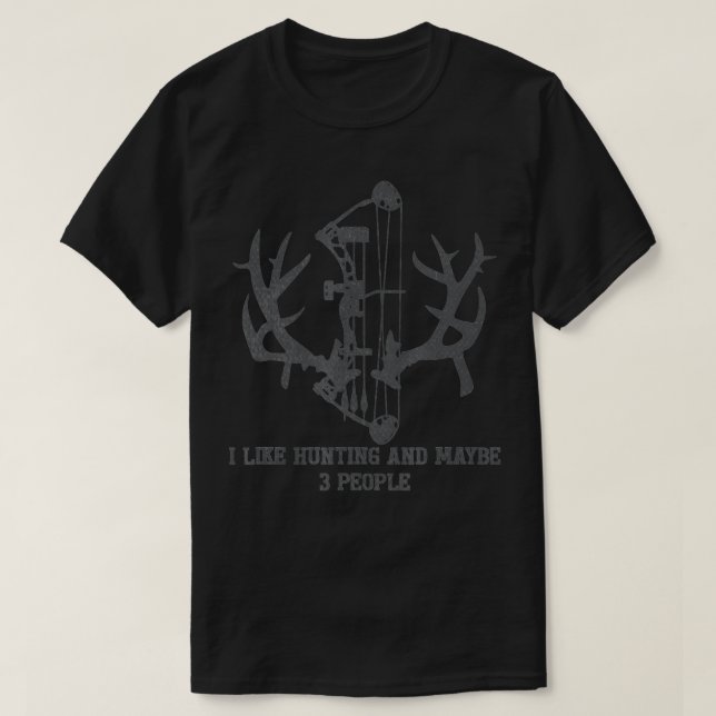 Hunting Bow Arrow Antler Deer Hunters Season Hunt  T-Shirt (Design Front)