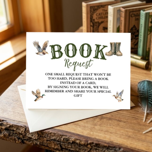 Hunting Boy Baby Shower Book Request Enclosure Card (Creator Uploaded)