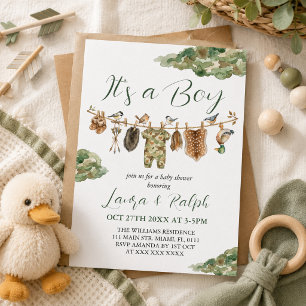 Hunting Boy Baby Shower  Invitation