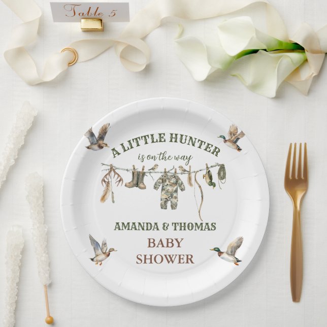 Hunting Boy Baby Shower  Paper Plates (Wedding)