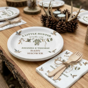 Hunting Boy Baby Shower Paper Plates