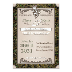 White Camo Wedding Invitations 9