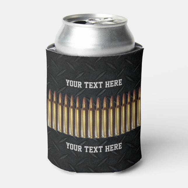 Hunting Bullet Ammunition Logo Gunsmith Can Cooler (Can Front)