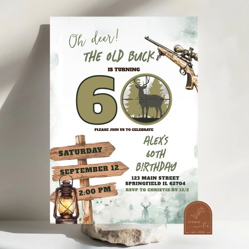 Hunting Camo Adult Birthday Invitation